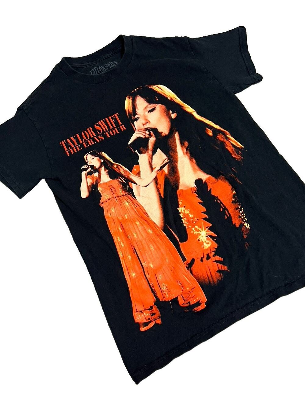 Taylor Swift Eras Tour 2023 2024 Concert T-Shirt S Black Double Sided Tee
